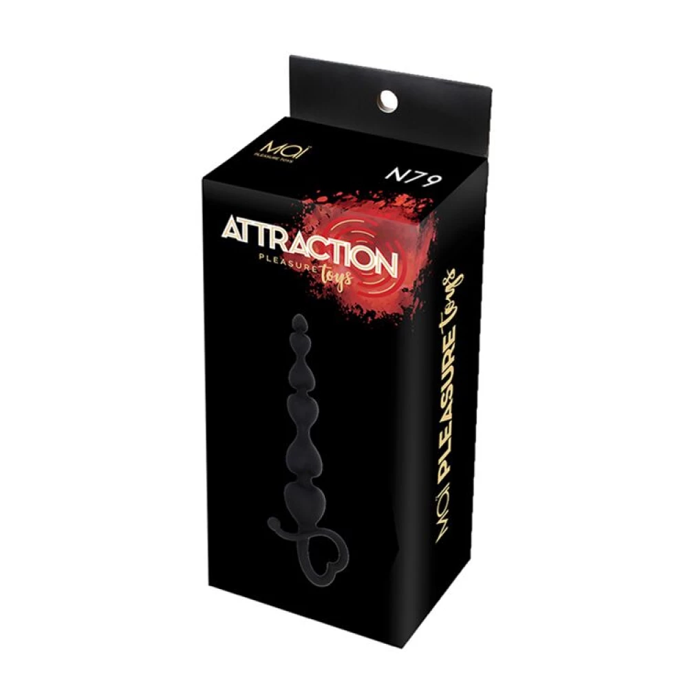 Анальные бусы MAI Attraction Toys №79 Black, длина 18 см, диаметр 3,1 см