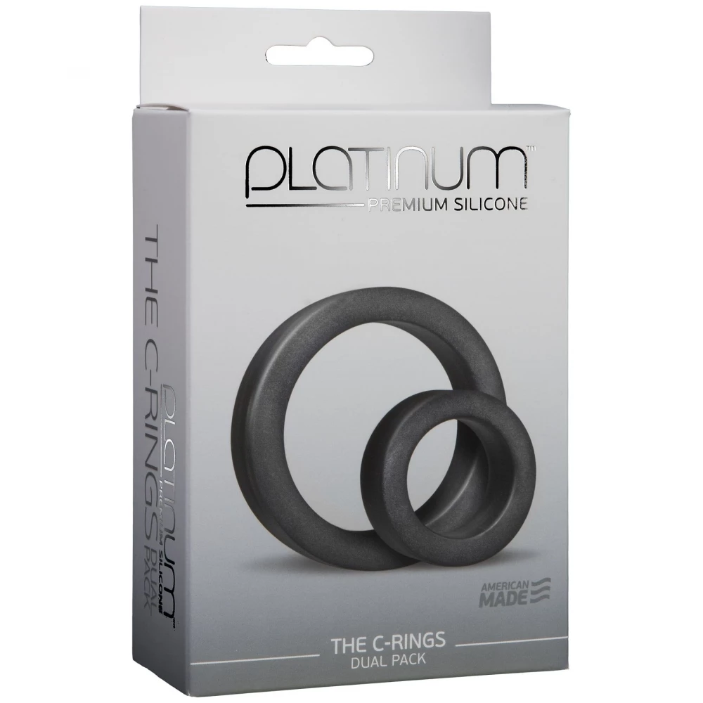 Набор эрекционных колец Doc Johnson Platinum Premium Silicone – The C-Rings – Charcoal